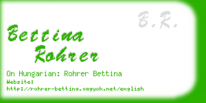 bettina rohrer business card